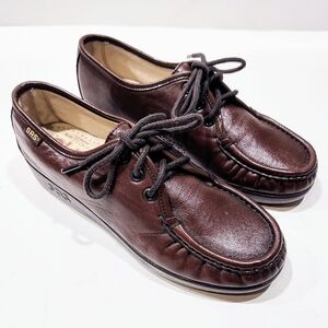 SAS Siesta Loafer Comfort Shoes Supple Leather Lace Up Brown Women's Size 5.5 M